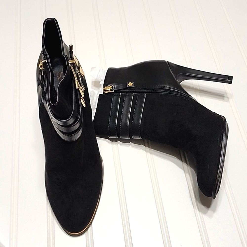 Sam and Libby suede and leather booties